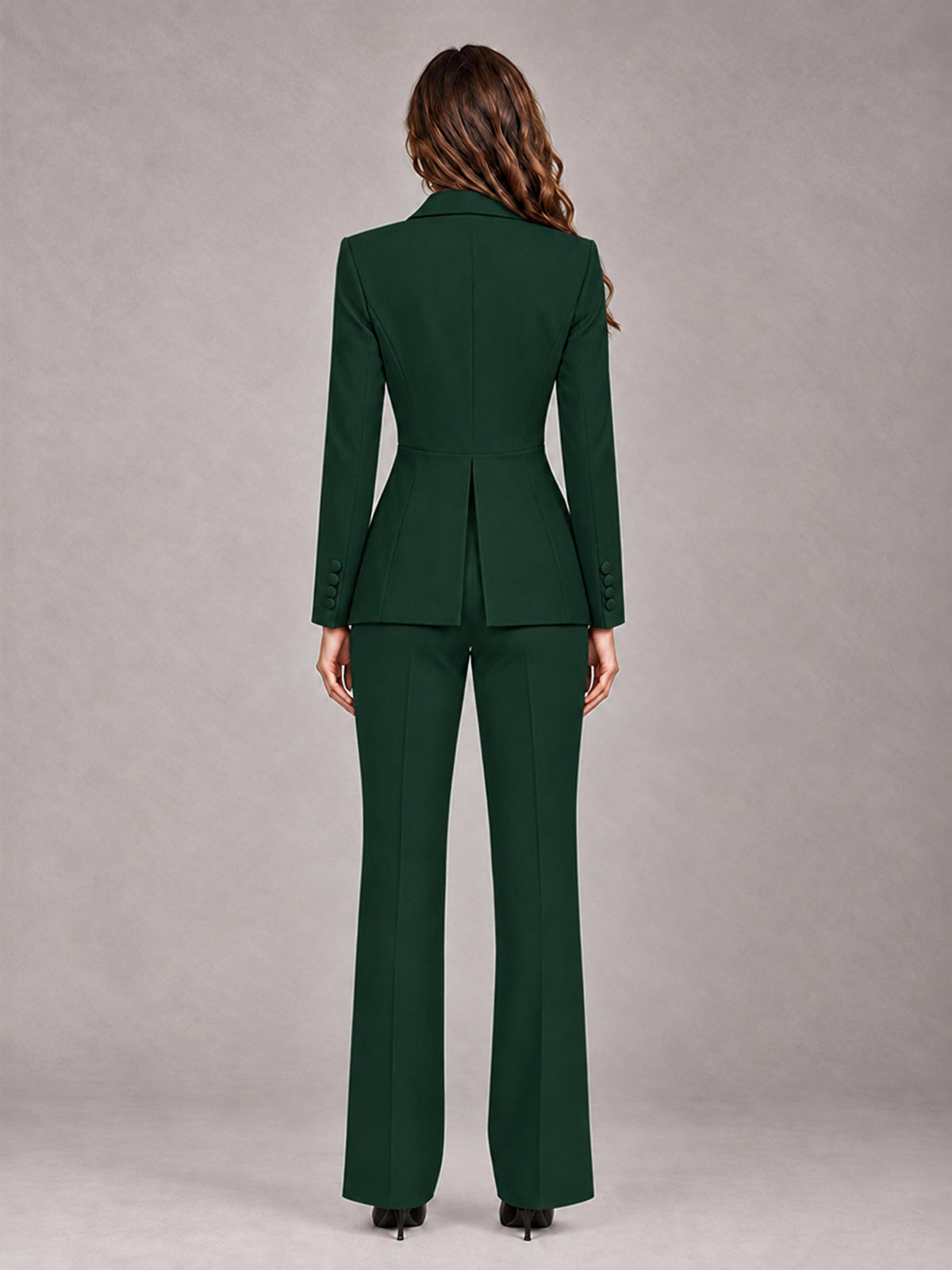 Dark Green 2 Pieces Tailored Fit Blazer and Pants Women's Suits