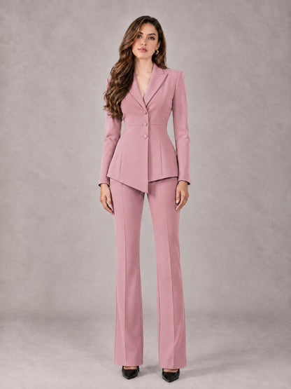 Dusty Rose 2 Pieces Tailored Fit Blazer and Pants Women's Suits