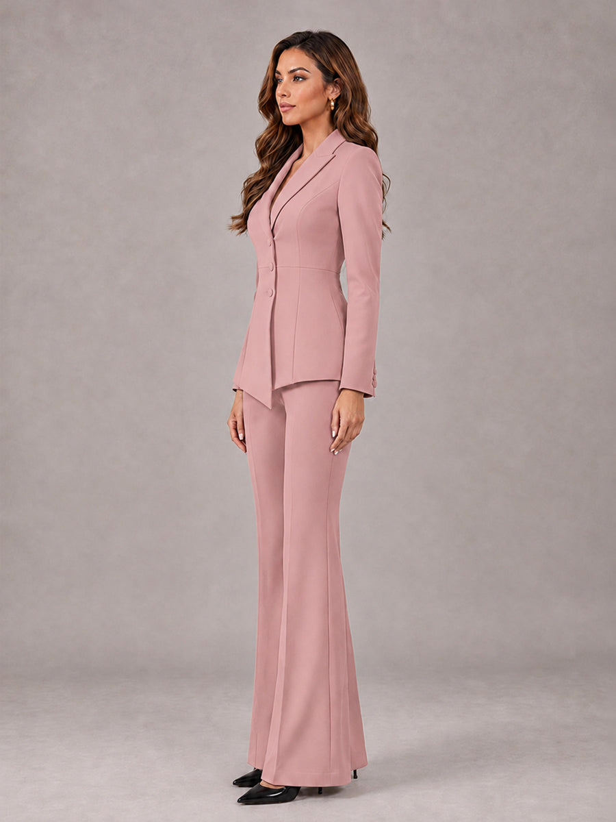 Dusty Rose 2 Pieces Tailored Fit Blazer and Pants Women's Suits