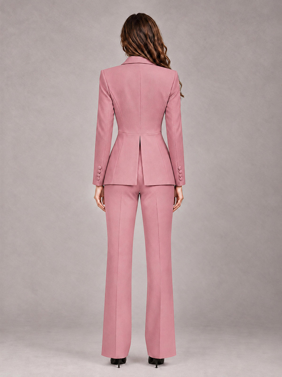 Dusty Rose 2 Pieces Tailored Fit Blazer and Pants Women's Suits