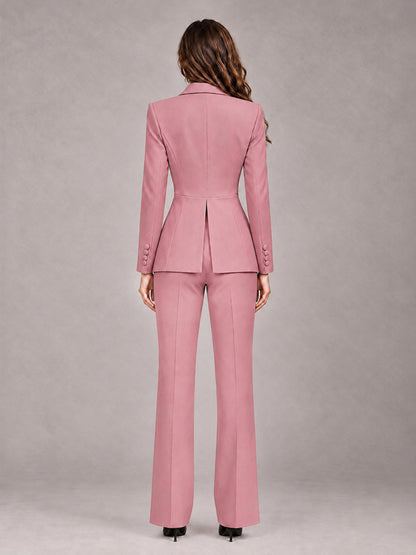 Dusty Rose 2 Pieces Tailored Fit Blazer and Pants Women's Suits