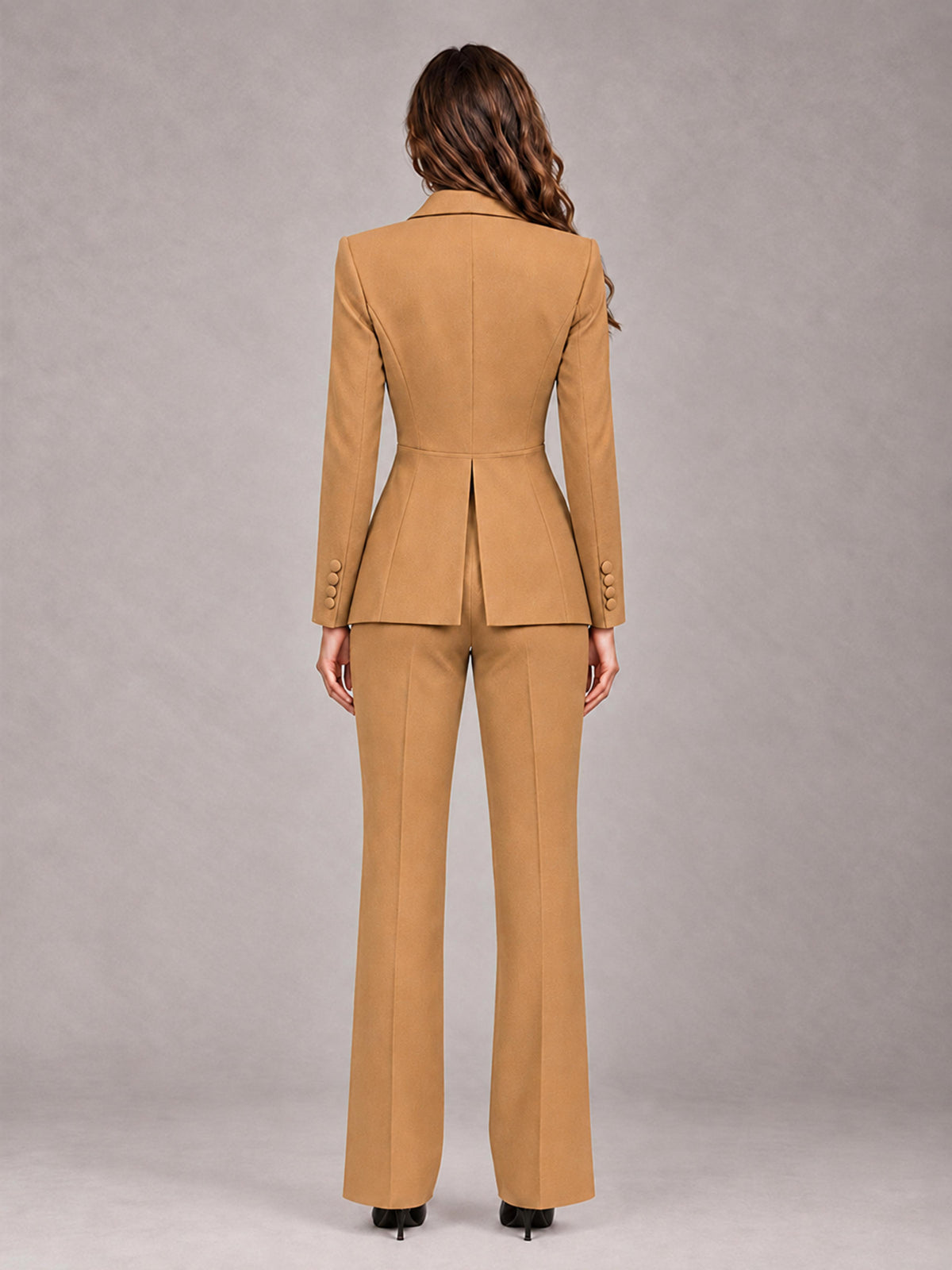 Gold 2 Pieces Tailored Fit Blazer and Pants Women's Suits