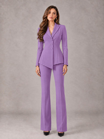 Lilac 2 Pieces Tailored Fit Blazer and Pants Women's Suits