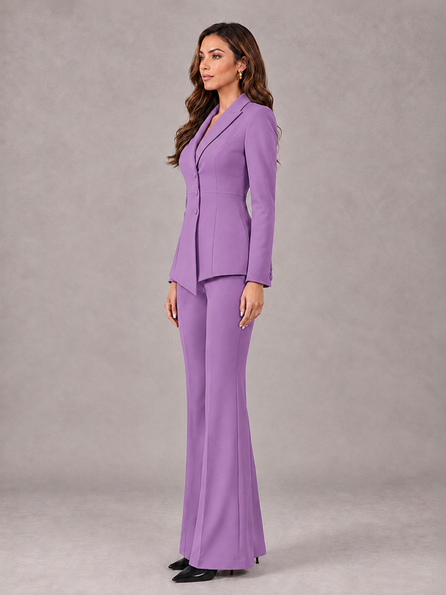 Lilac 2 Pieces Tailored Fit Blazer and Pants Women's Suits