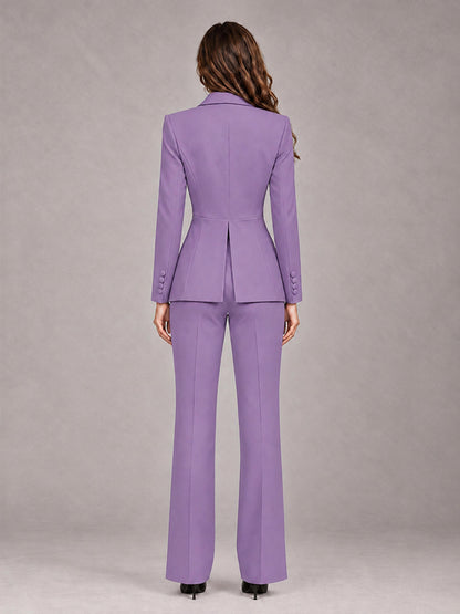 Lilac 2 Pieces Tailored Fit Blazer and Pants Women's Suits