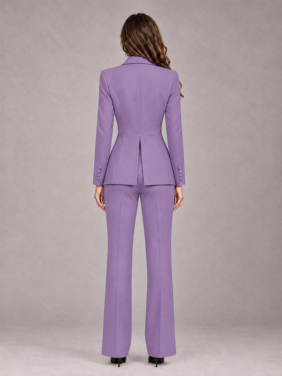 Lilac 2 Pieces Tailored Fit Blazer and Pants Women's Suits