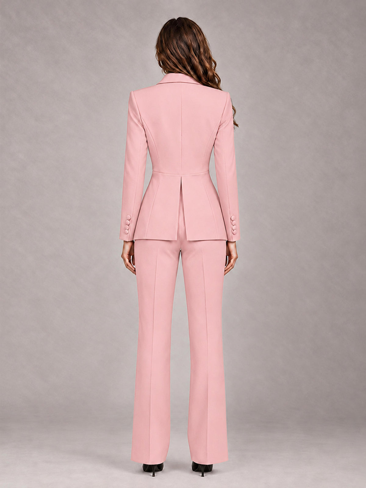 Pink 2 Pieces Tailored Fit Blazer and Pants Women's Suits