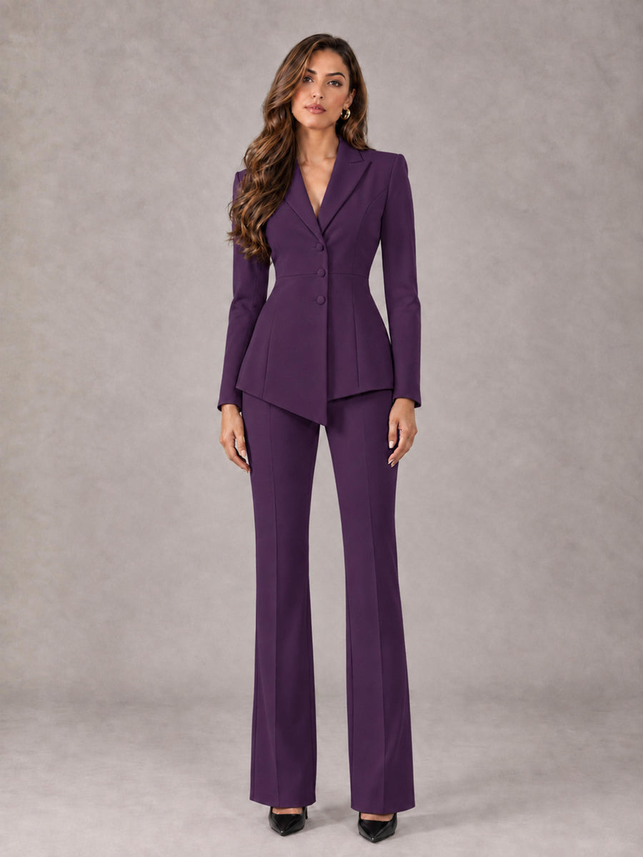 Plum 2 Pieces Tailored Fit Blazer and Pants Women's Suits