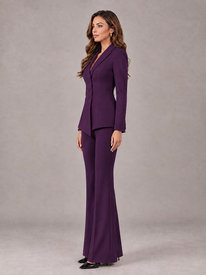 Plum 2 Pieces Tailored Fit Blazer and Pants Women's Suits