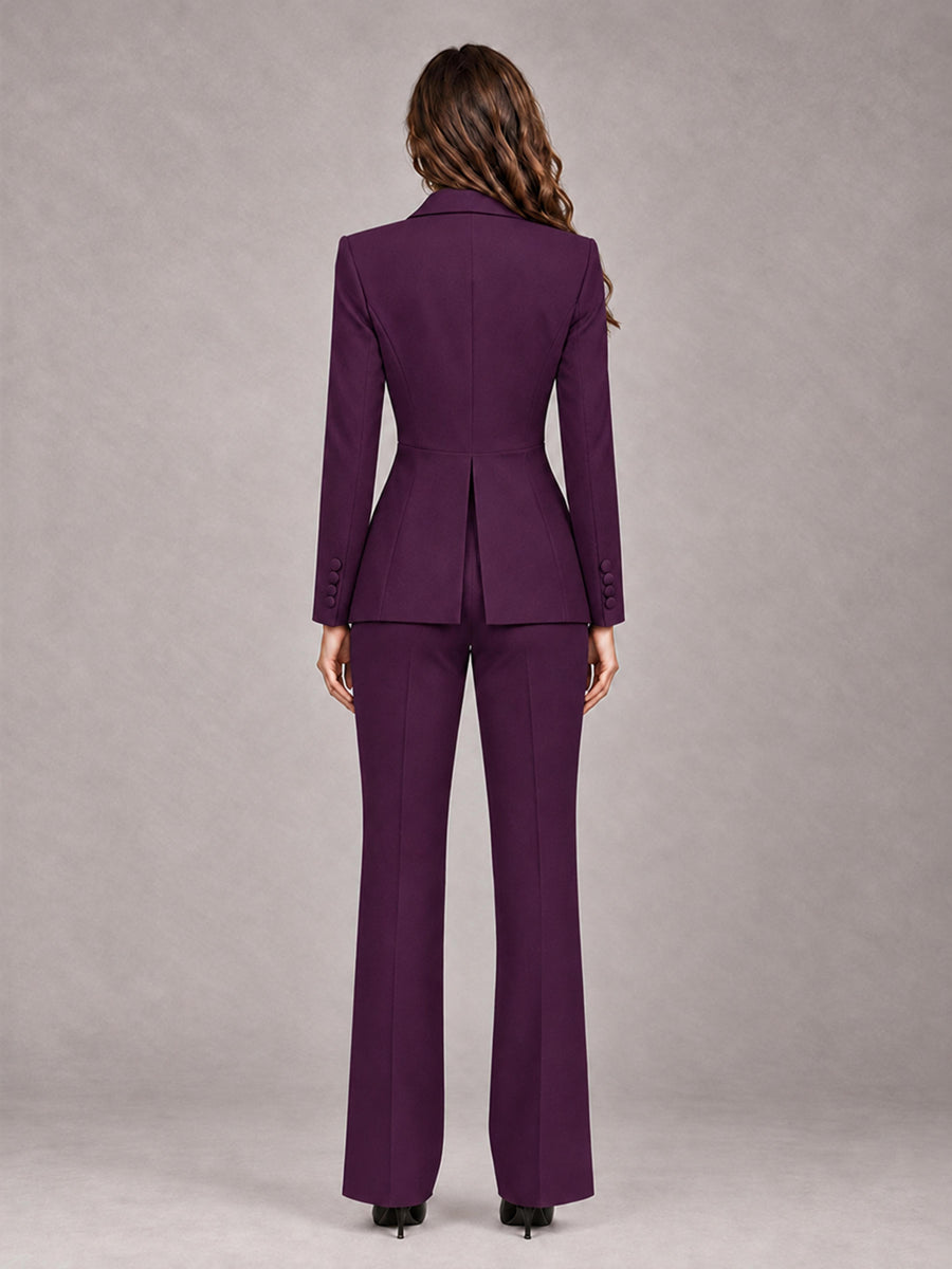 Plum 2 Pieces Tailored Fit Blazer and Pants Women's Suits