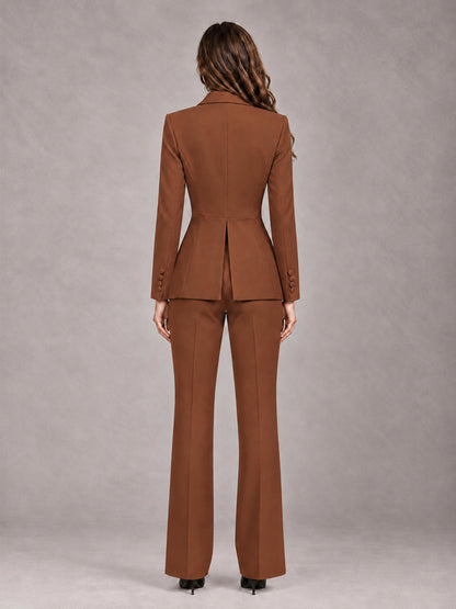 Rust 2 Pieces Tailored Fit Blazer and Pants Women's Suits
