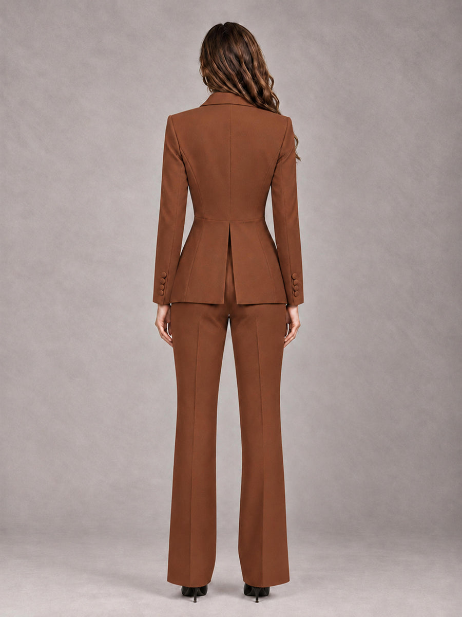 Rust 2 Pieces Tailored Fit Blazer and Pants Women's Suits