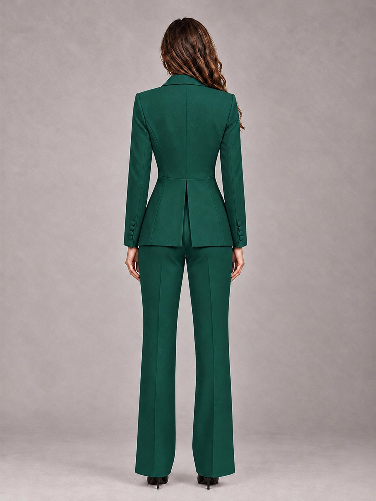 Teal 2 Pieces Tailored Fit Blazer and Pants Women's Suits