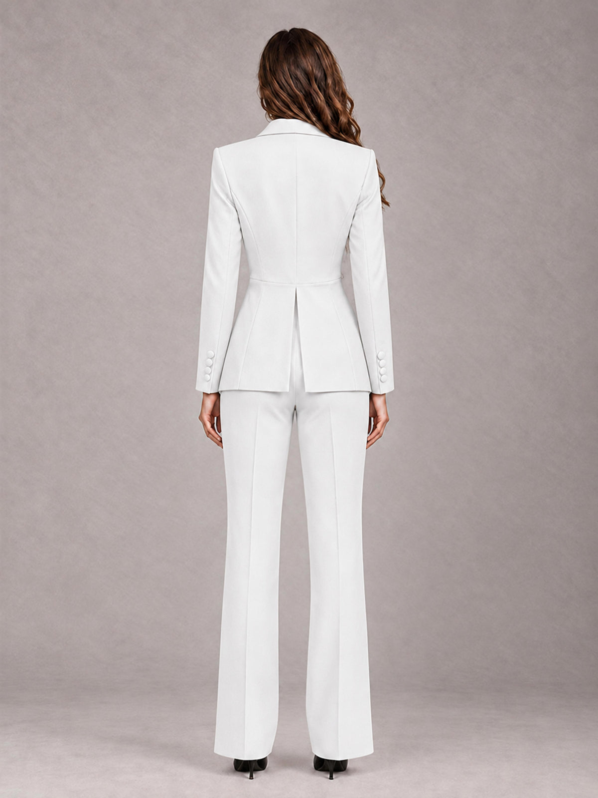 White 2 Pieces Tailored Fit Blazer and Pants Women's Suits