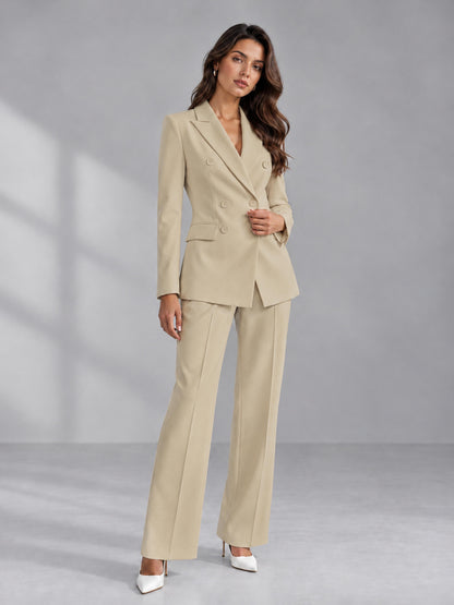 Champagne 2 Pieces Tailored Fit Double Breasted Women's Suits