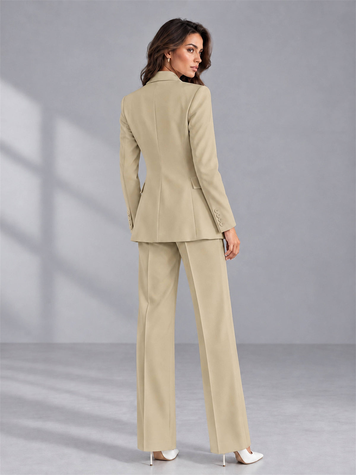 Champagne 2 Pieces Tailored Fit Double Breasted Women's Suits