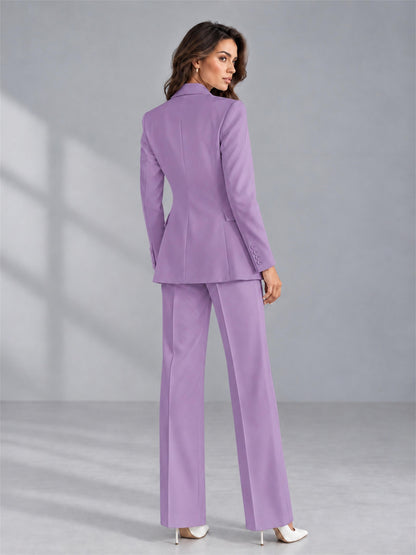 Lilac 2 Pieces Tailored Fit Double Breasted Women's Suits
