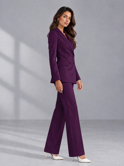 Plum 2 Pieces Tailored Fit Double Breasted Women's Suits