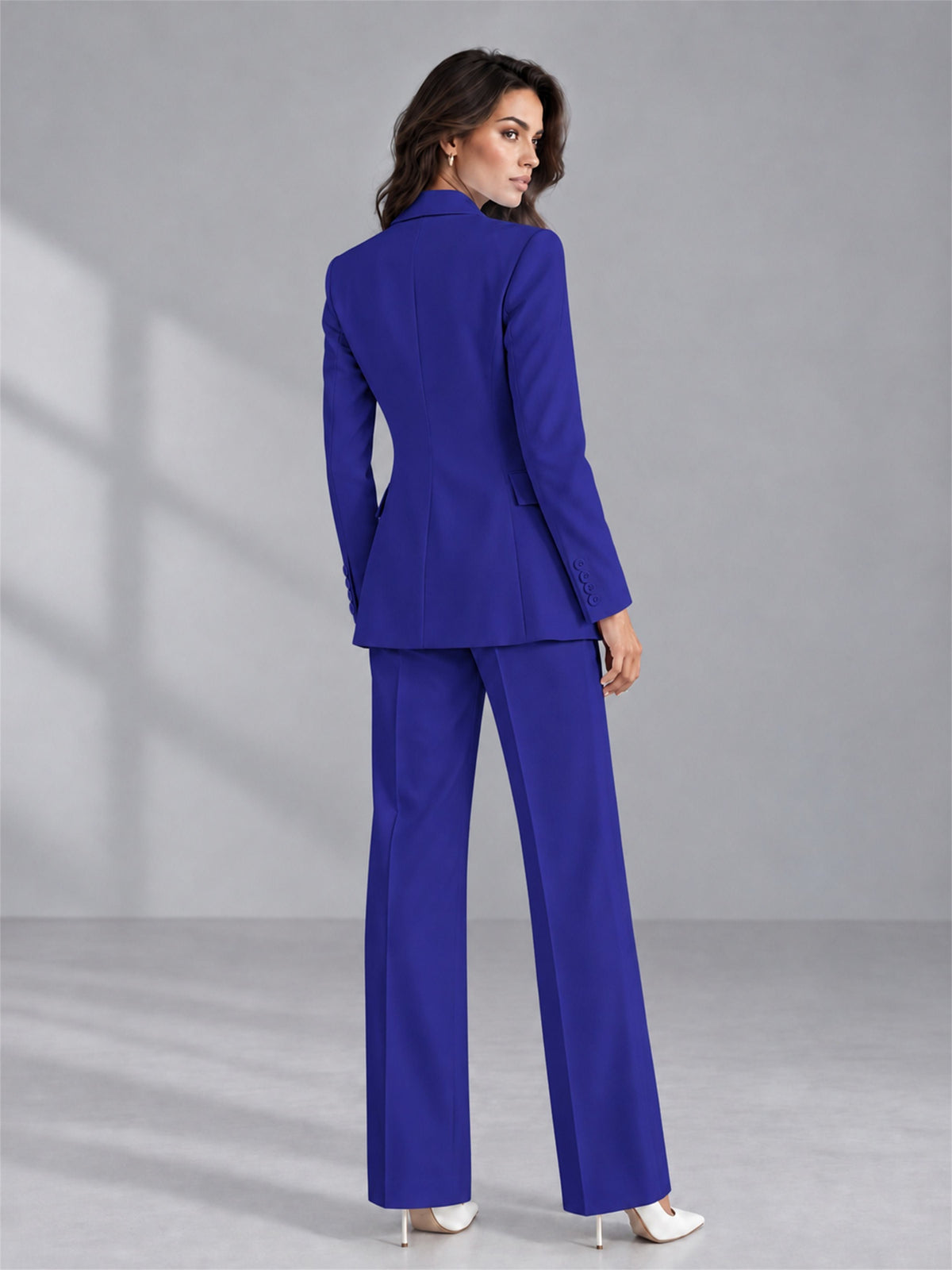 Royal Blue 2 Pieces Tailored Fit Double Breasted Women's Suits