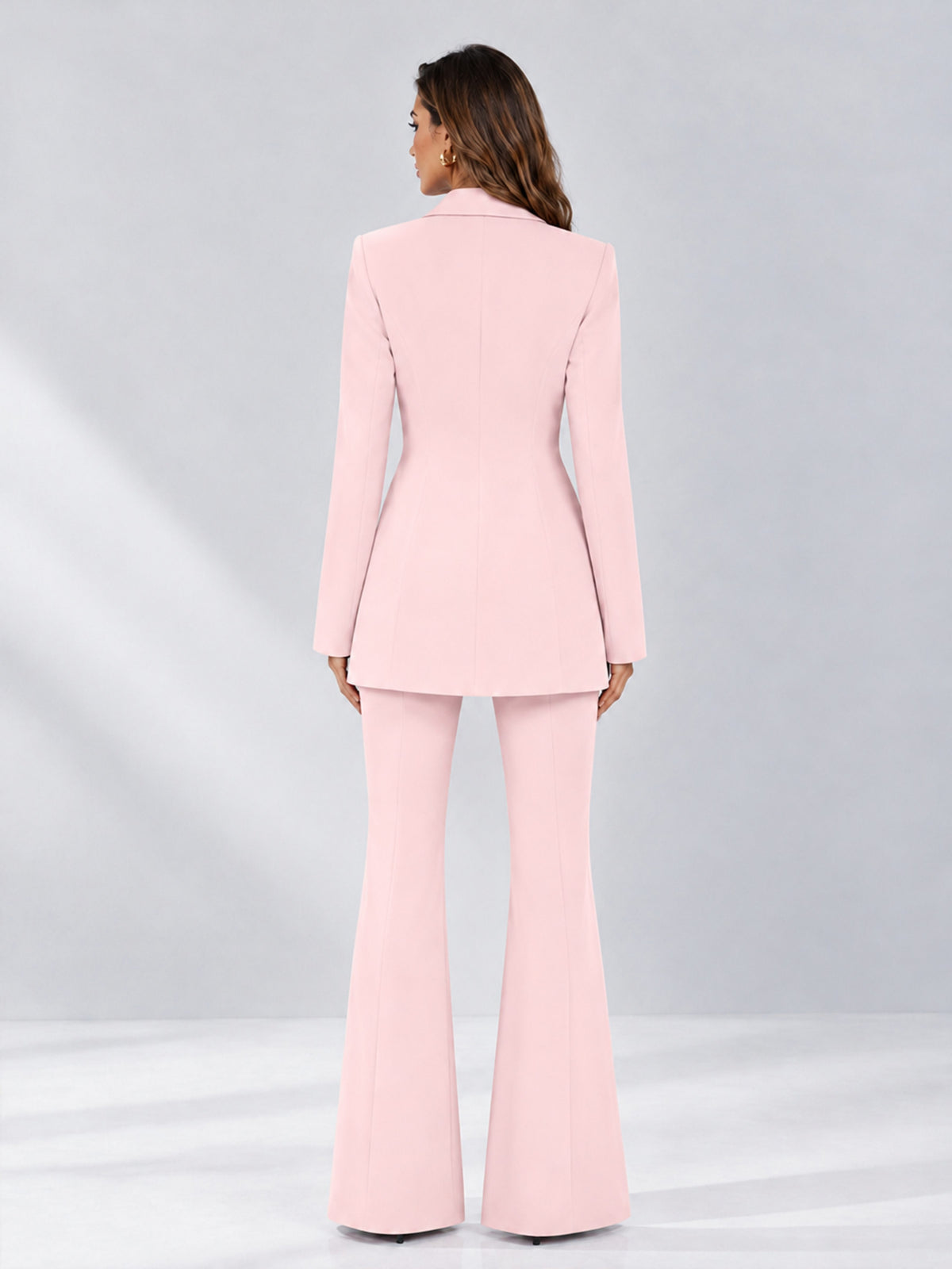 Blush Pink 2 Pieces Tailored Fit Notch Lapel Double Breasted Women's Suits