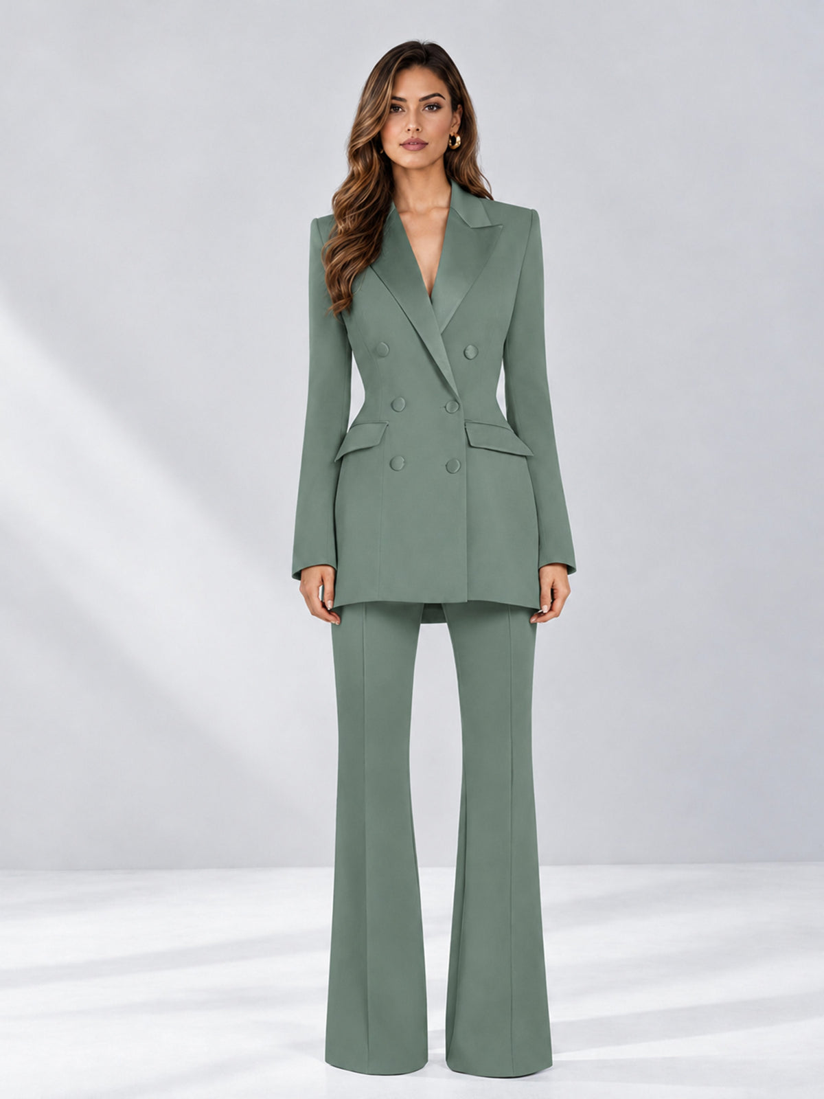 Eucalyptus 2 Pieces Tailored Fit Notch Lapel Double Breasted Women's Suits