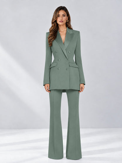 Eucalyptus 2 Pieces Tailored Fit Notch Lapel Double Breasted Women's Suits