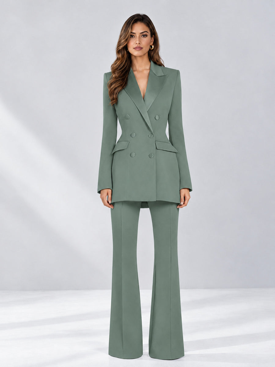 Eucalyptus 2 Pieces Tailored Fit Notch Lapel Double Breasted Women's Suits