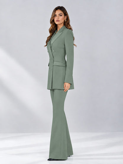 Eucalyptus 2 Pieces Tailored Fit Notch Lapel Double Breasted Women's Suits