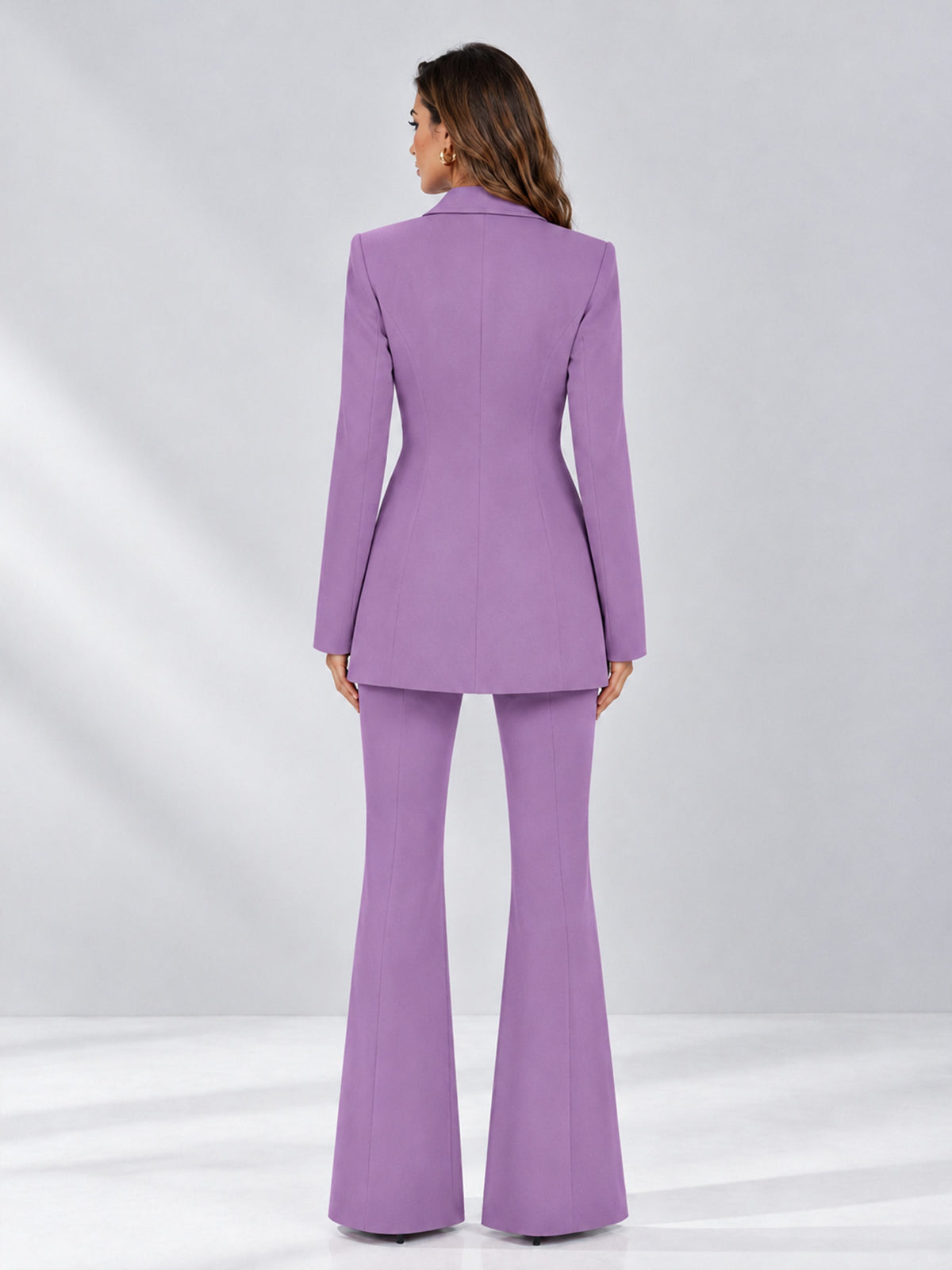 Lilac 2 Pieces Tailored Fit Notch Lapel Double Breasted Women's Suits