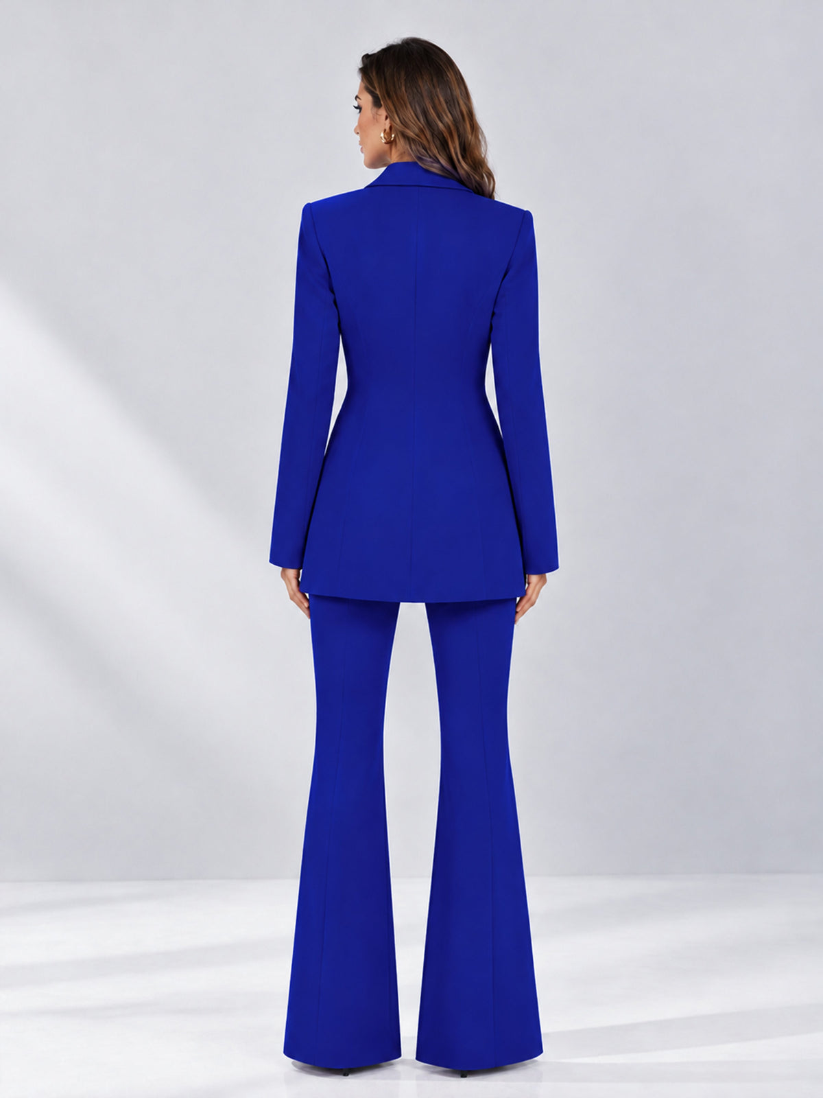 Royal Blue 2 Pieces Tailored Fit Notch Lapel Double Breasted Women's Suits