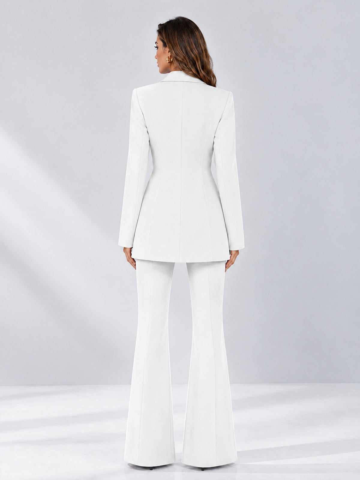 White 2 Pieces Tailored Fit Notch Lapel Double Breasted Women's Suits