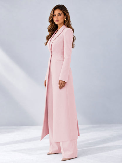 Blush Pink 2 Pieces Tailored Fit Notch Lapel One Button Women's Suits