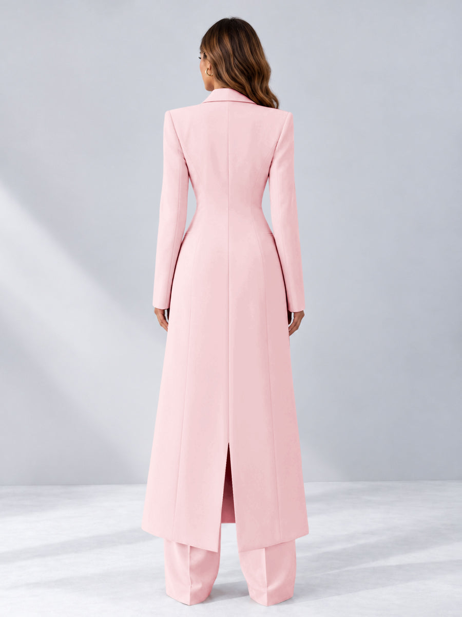 Blush Pink 2 Pieces Tailored Fit Notch Lapel One Button Women's Suits