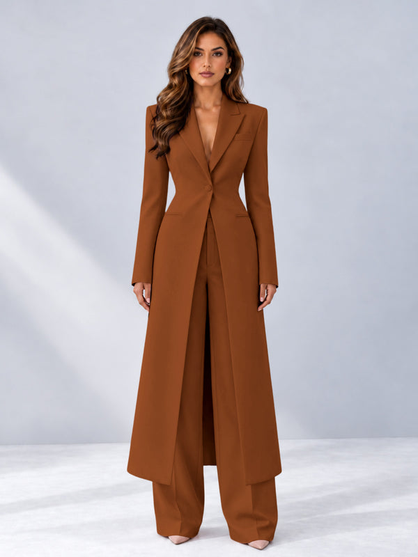 Burnt Orange 2 Pieces Tailored Fit Notch Lapel One Button Women's Suits