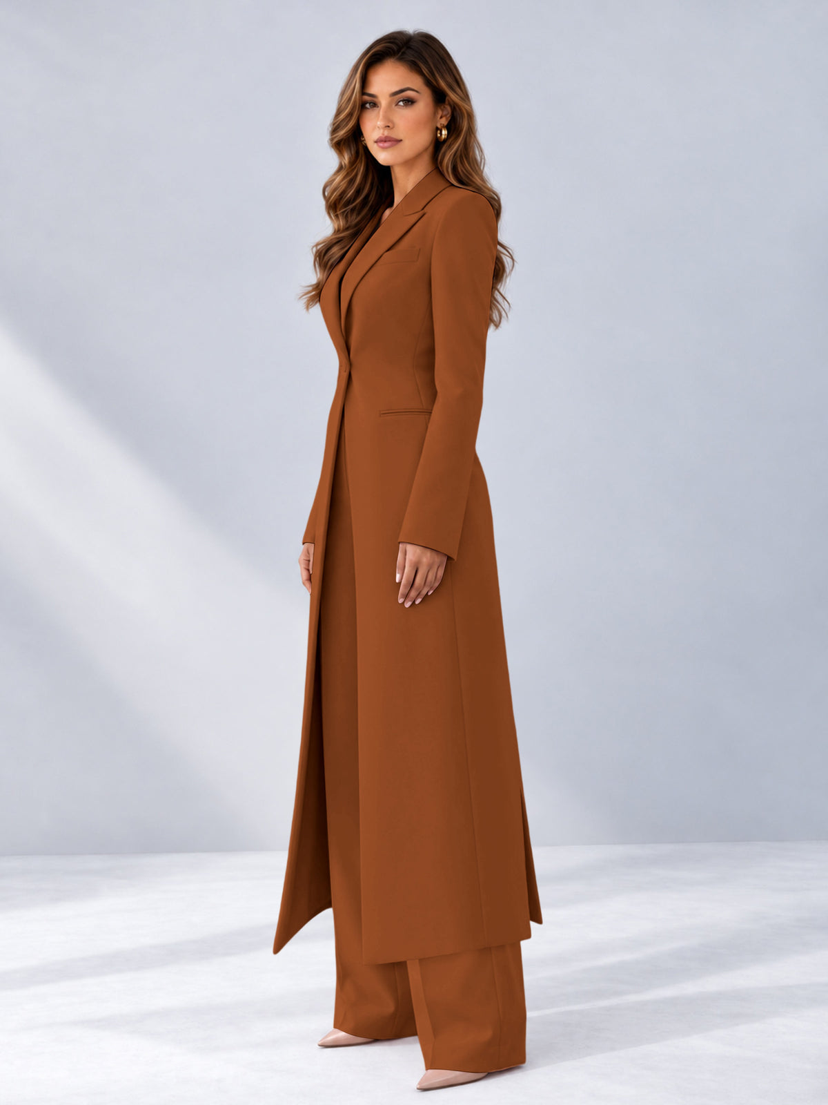 Burnt Orange 2 Pieces Tailored Fit Notch Lapel One Button Women's Suits