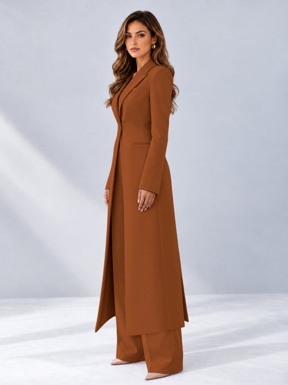 Burnt Orange 2 Pieces Tailored Fit Notch Lapel One Button Women's Suits