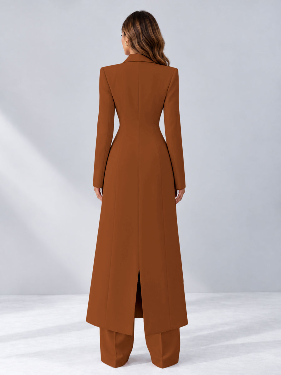 Burnt Orange 2 Pieces Tailored Fit Notch Lapel One Button Women's Suits
