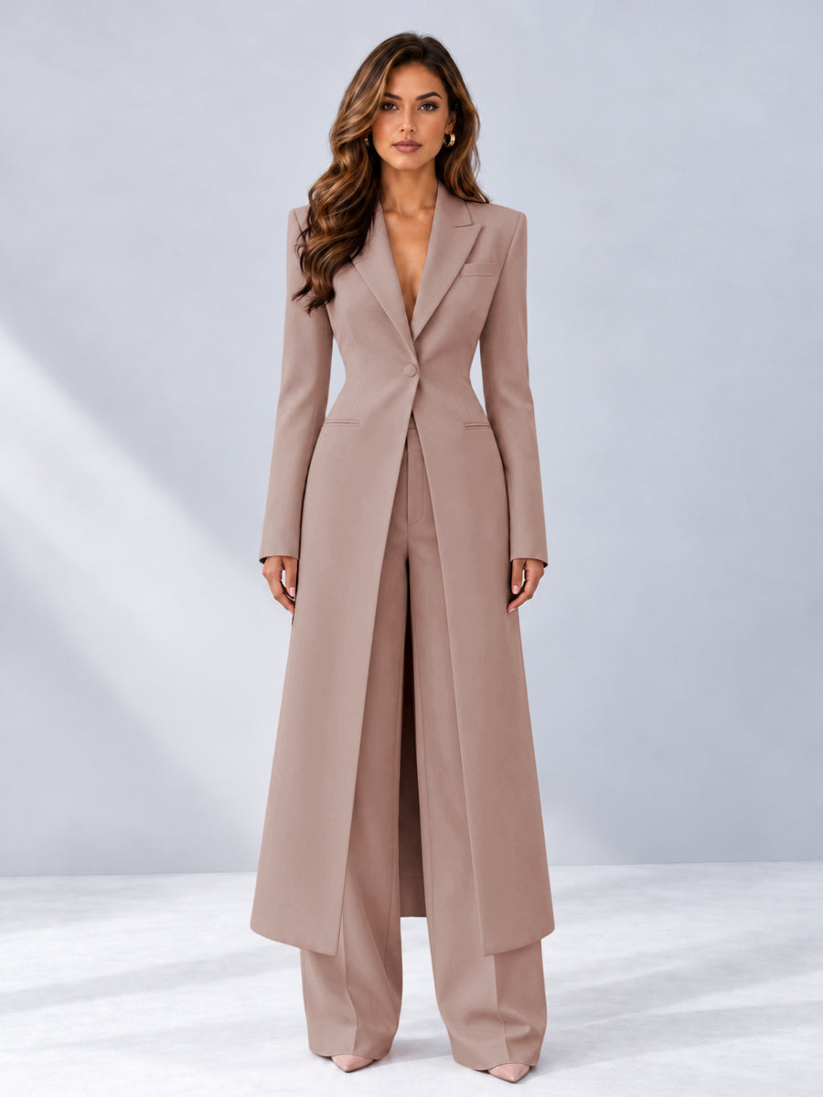 Dusty Rose 2 Pieces Tailored Fit Notch Lapel One Button Women's Suits