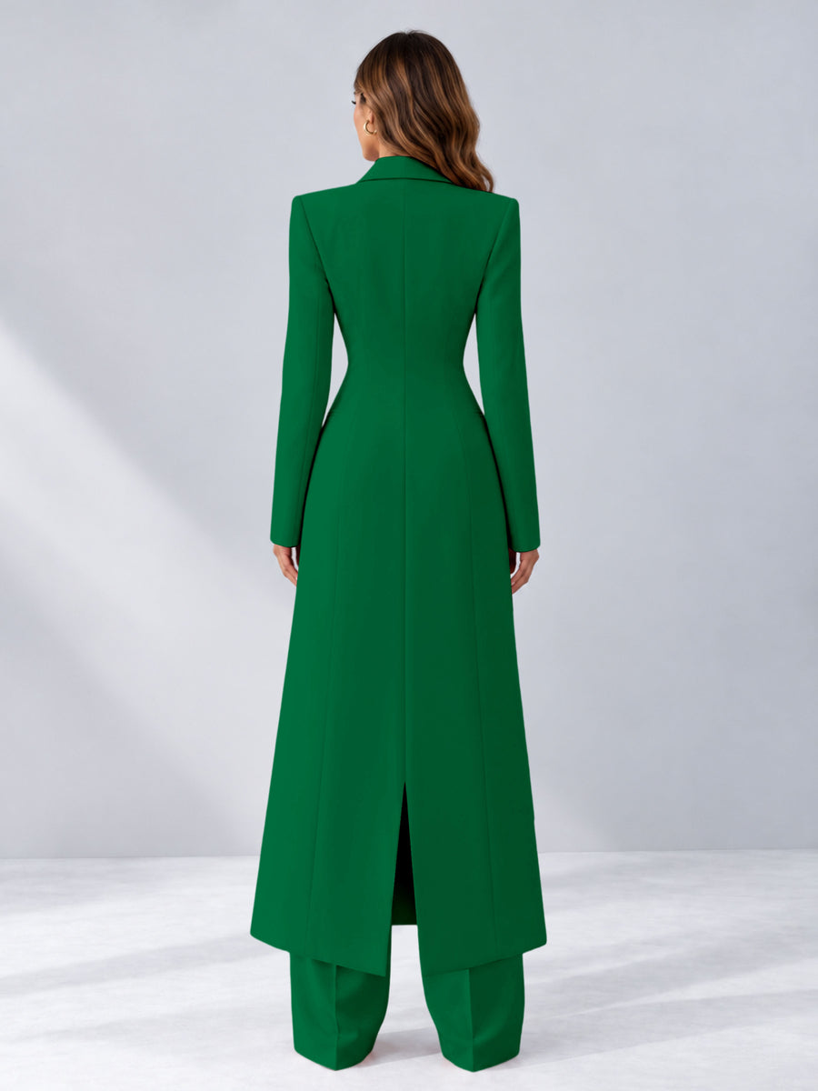 Emerald Green 2 Pieces Tailored Fit Notch Lapel One Button Women's Suits