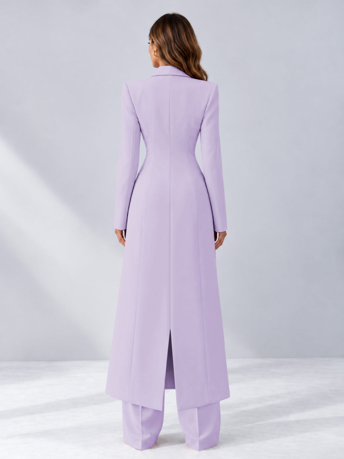 Lilac 2 Pieces Tailored Fit Notch Lapel One Button Women's Suits