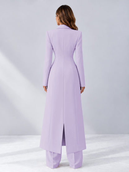 Lilac 2 Pieces Tailored Fit Notch Lapel One Button Women's Suits
