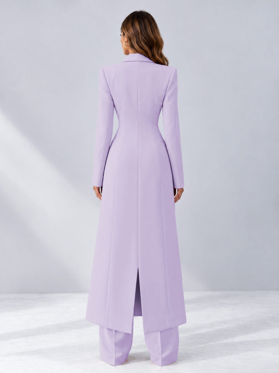 Lilac 2 Pieces Tailored Fit Notch Lapel One Button Women's Suits