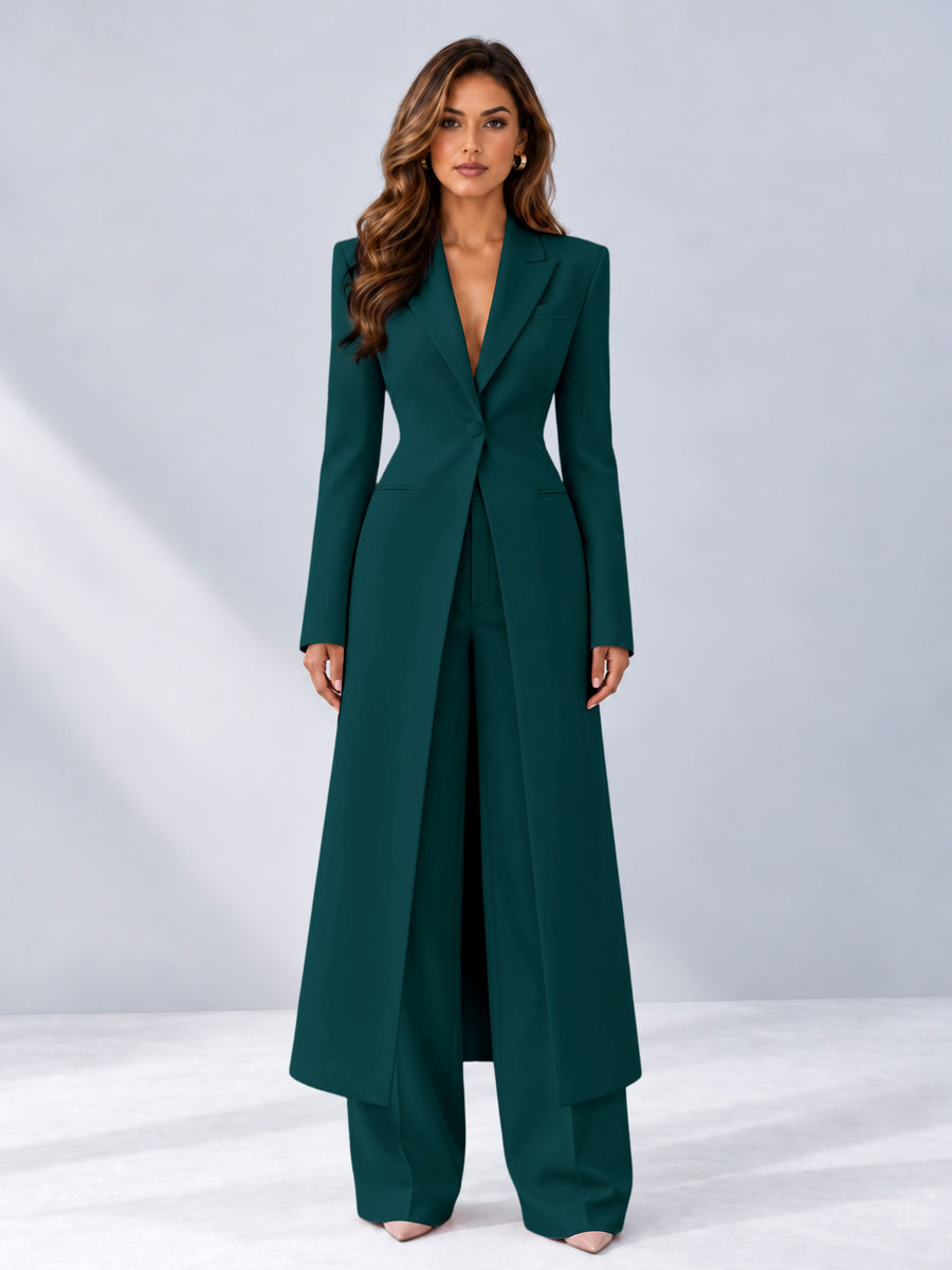 Peacock 2 Pieces Tailored Fit Notch Lapel One Button Women's Suits