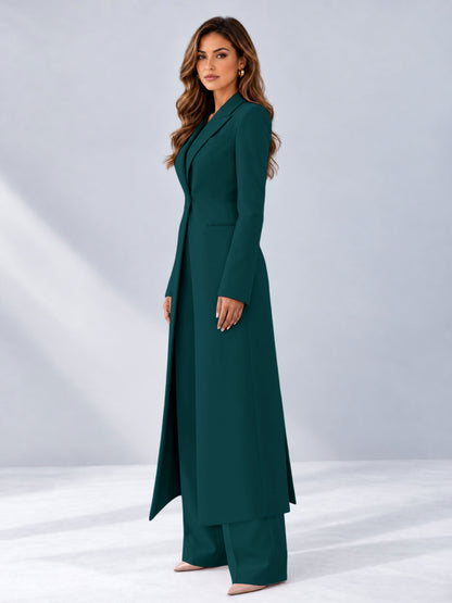 Peacock 2 Pieces Tailored Fit Notch Lapel One Button Women's Suits