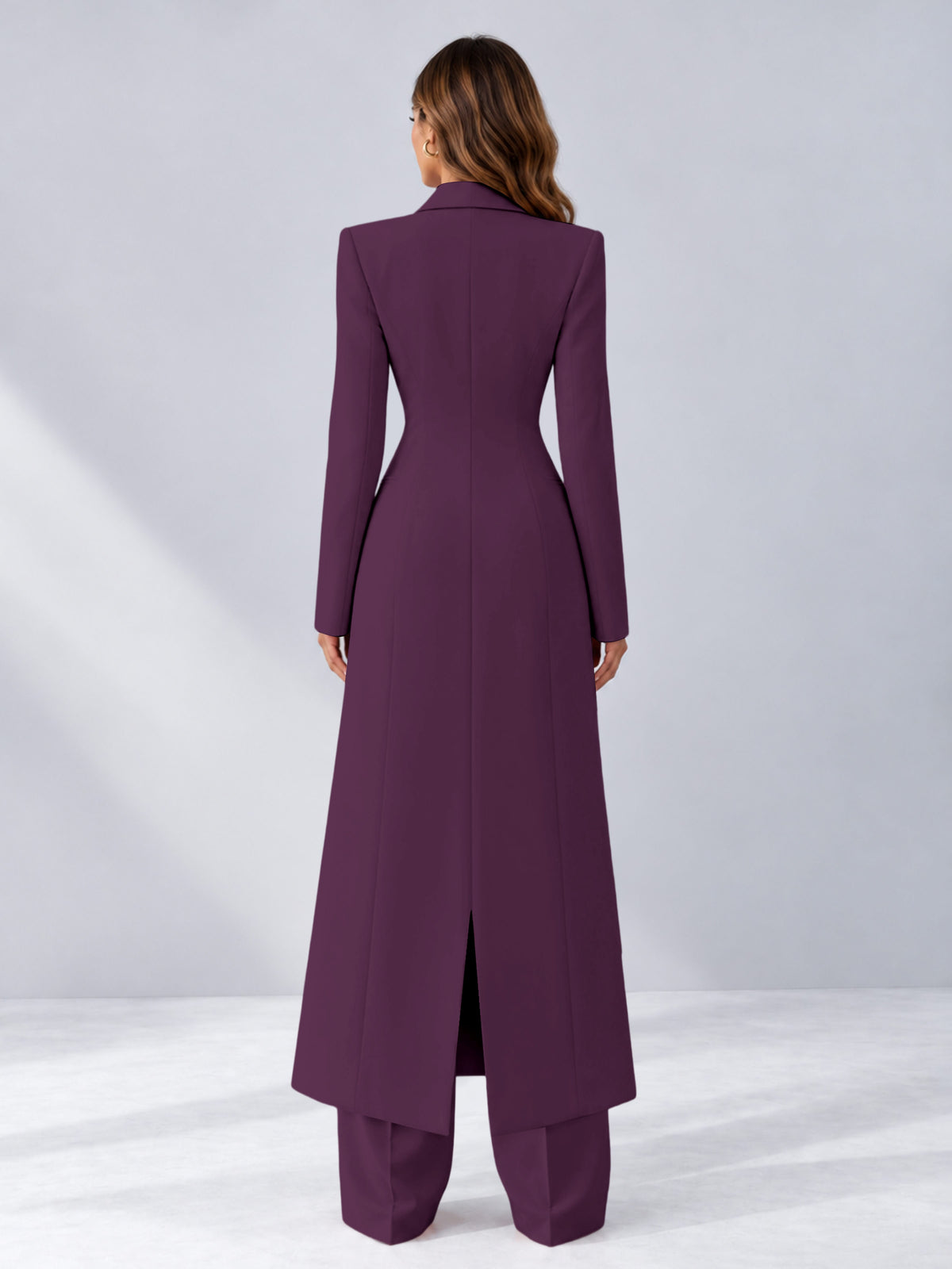 Plum 2 Pieces Tailored Fit Notch Lapel One Button Women's Suits