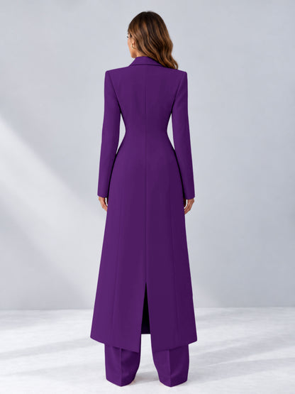 Purple 2 Pieces Tailored Fit Notch Lapel One Button Women's Suits