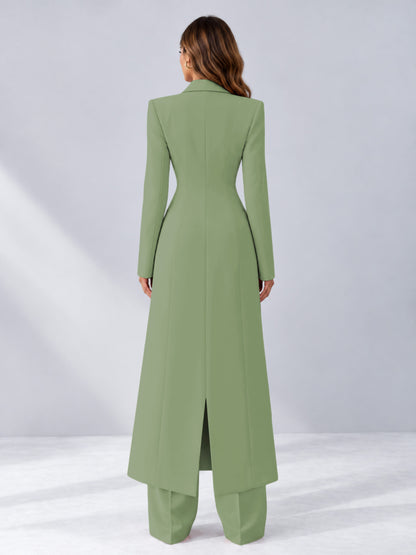 Sage Green 2 Pieces Tailored Fit Notch Lapel One Button Women's Suits