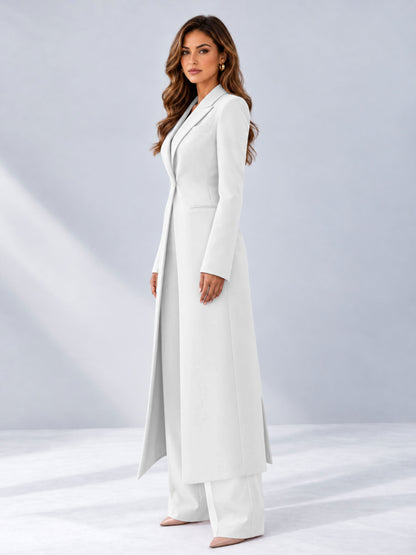 White 2 Pieces Tailored Fit Notch Lapel One Button Women's Suits
