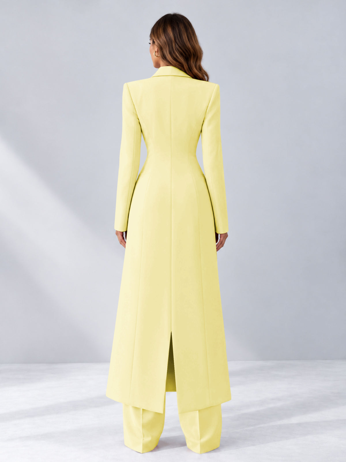 Yellow 2 Pieces Tailored Fit Notch Lapel One Button Women's Suits