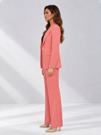 Coral 2 Pieces Tailored Fit Notched Lapel One Button Women's Suits 